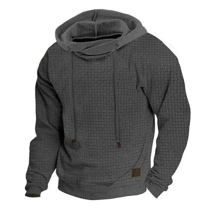 Men's Long Sleeve Sports Hoodie | Autumn Winter Activewear | Pullover Hoodie with Drawstring | Warm Breathable Polyester Spandex Blend | Athletic Fit with Kangaroo Pocket | Ideal for Casual Wear or Workouts