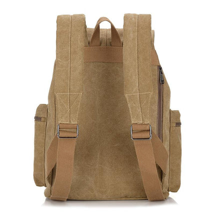 Men's Vintage Canvas Backpack | Large Capacity | Multi-Pocket | Retro Outdoor Design | Durable Heavy-Duty Material | Leather Accents | Adjustable Straps | Travel & Urban Use | Unisex Versatile Bag