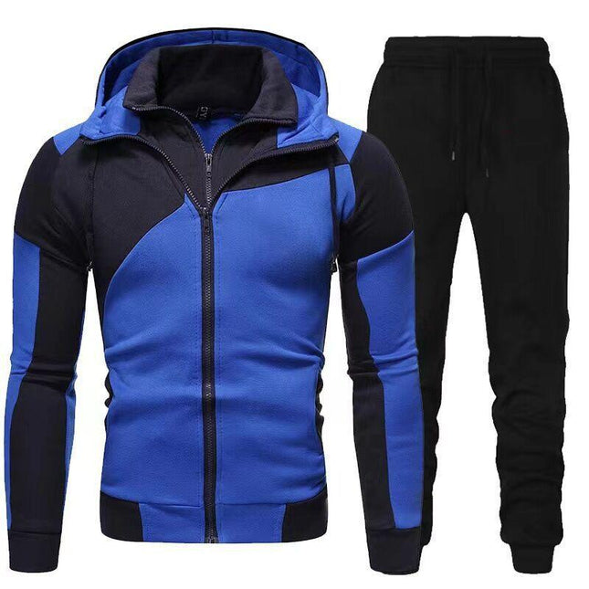 Men's Hoodie Sweatpants Set | Double Layer | Casual Sport Outfit | Hooded Sweatshirt with Drawstring | Long Sleeve | Cotton-Polyester Blend | Autumn Winter Apparel | Warm Insulation | Rich Colors | Relaxed Fit