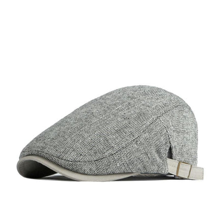 Men's Retro Plaid Splicing Beret | Casual Hat | Fashionable Headwear | Checkered Style | Classic Look | Men's Accessories | Elegant | Versatile | Timeless Design | Lightweight | Comfortable Fit