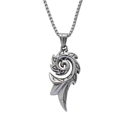 Vintage Casual Necklace | Unique Flame Design | Unisex Jewelry | Everyday Accessory | Statement Pendant | Gift for Him & Her