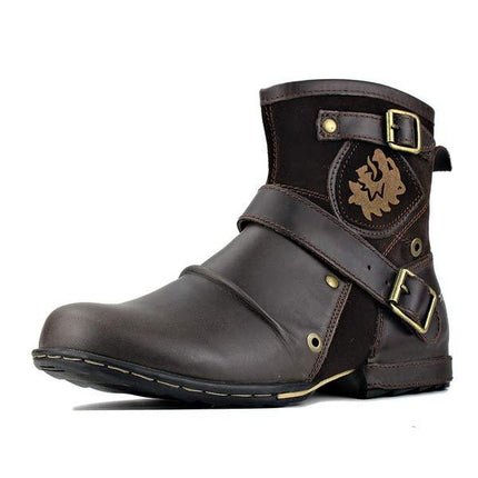 Men's Casual Leather & Suede Ankle Boots | Zip Closure | Breathable Leather Lining | Vintage Patina Finish | Comfortable Fit | Fashionable with Jeans or Chinos