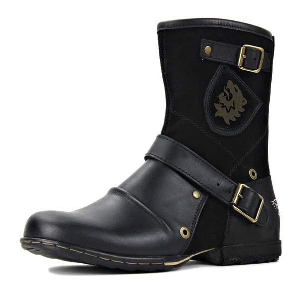 Men's Western Cowboy Boots | Mid-Calf | Leather | Durable Soles | Classic Design | Brown | Comfortable Fit | Stylish Men's Boots | Western Wear | Cowboy Style Footwear