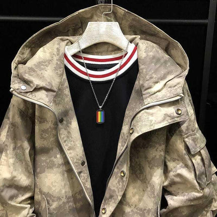 Men's Mid-length Hooded Camouflage Trench Coat | Weather-resistant Fabric | Adjustable Hood & Cuffs | Stylish Modern Design | Ideal for Urban & Travel | Available in Sizes XS to XXL