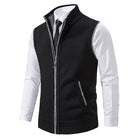 Men's Knitted Vest | Solid Color | Stand Collar | Sleeveless | Casual Outerwear | Tailored Fit | High-Quality Fabric | Stylish Layering | Transitional Seasons | Versatile Apparel | Modern Design