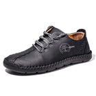 Men's Casual Vintage Leather Loafers | Hand Stitched | Flexible Rubber Sole | Medium Width Shoes