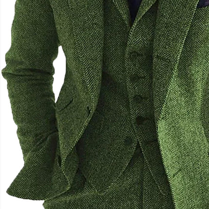 Men's Reversible Herringbone Tweed Blazer | Double-Sided Design | Versatile Smart Casual Jacket | Sophisticated Outerwear | Classic Herringbone Pattern | High-Quality Finish | Available in Sizes M-4XL
