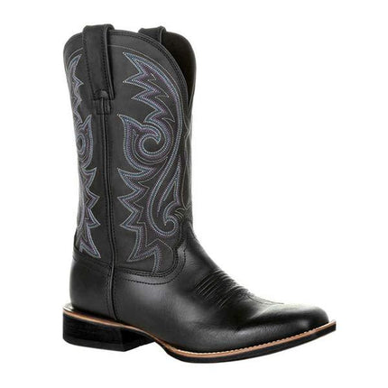 Men's Vintage Leather Tall Boots | Embroidered Design | Mid-Height | Slip-Resistant Sole | Comfortable Lining | Durable & Stylish | Classic Versatile Look | High-Quality Handcrafted Footwear