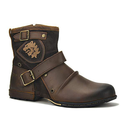 Men's Casual Leather & Suede Ankle Boots | Zip Closure | Breathable Leather Lining | Vintage Patina Finish | Comfortable Fit | Fashionable with Jeans or Chinos