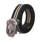 Men's Patriotic Canvas Belt | USA Eagle Flag Design | Automatic Smooth Buckle | Durable Everyday Accessory | Adjustable Fit | Casual to Semi-Formal Use | High-Quality Craftsmanship | Stylish & Comfortable