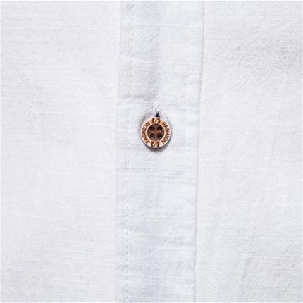 Men's Casual Long-Sleeved Shirt | Cotton Linen Blend | Solid Colors | Button-Down Collar | Comfortable & Breathable | Versatile Spring & Summer Style | Available in White, Navy, Black, Grey, Olive