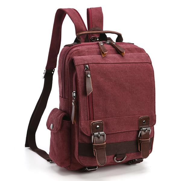 Casual Canvas Travel Backpack | Retro Design | Solid Color Outdoor Bag | Versatile & Durable for Men & Women