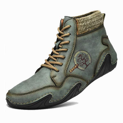 Vintage Leather Ankle Boots for Men | High-Quality Fit | Flexible Rubber Sole | Lightweight & Comfortable | Casual Boots for Work & Weekend