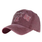 Distressed Cotton Route 66 Embroidered Cap | Unisex | Adjustable Strap | Breathable | Sun Protection | Casual Wear | Vintage Style | Weathered Look | Iconic Route 66 Design