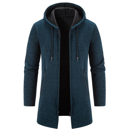 Men's Knitted Fleece Chenille Cardigan | Solid Color | Full-Length Sleeves | Soft & Plush Material | Comfortable & Sophisticated Style | Versatile Wardrobe Essential | Side Pockets
