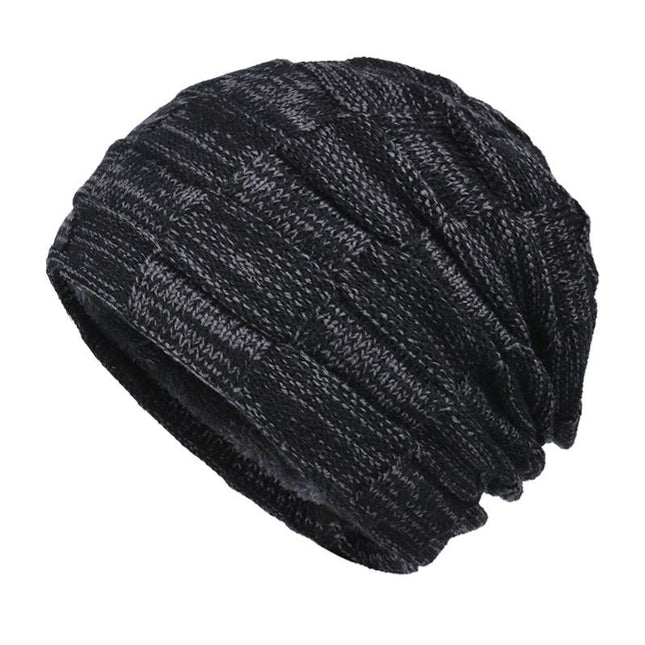 Men's Winter Hat | Velvet Finish | Thickened Wool Knit | Warm & Stylish | Ribbed Texture | Classic Design | Stretch Fit | Versatile Colors