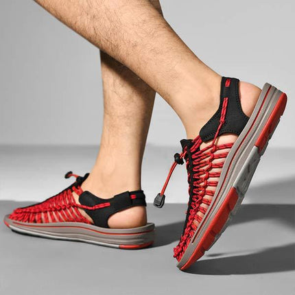 Men's Handwoven Beach Sandals | Comfortable | Lightweight | Breathable | Casual Summer Footwear | Slip-On Design | Versatile Style | Durable Materials | Ideal for Beach or Pool