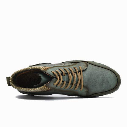 Vintage Leather Ankle Boots for Men | High-Quality Fit | Flexible Rubber Sole | Lightweight & Comfortable | Casual Boots for Work & Weekend