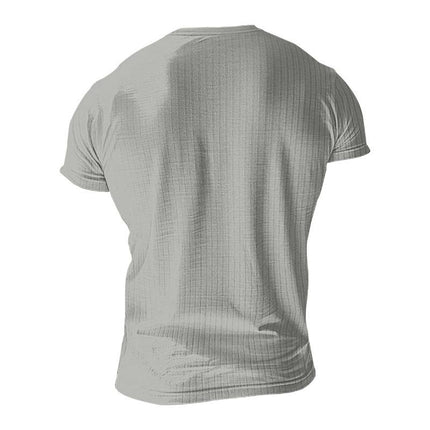 Men's Stretch Knit Henley T-Shirt | Short Sleeve Casual Top | Classic Button Placket | Comfortable Regular Fit | Breathable Fabric | Versatile Style for Everyday Wear