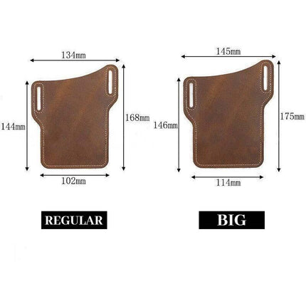Men's Vintage Leather Waist Bag | Genuine Leather | Outdoor Mobile Phone Holder | Compact Design | Adjustable Strap | Multiple Pockets | Rugged Style
