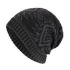 Men's Winter Fleece Lined Knitted Hat | Acrylic Geometric Pattern | Casual Plush Warmth | Autumn and Winter Accessories | Cozy Headwear
