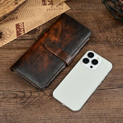 Men's Leather Wallet | Vintage Distressed Long Design | Multi-Card Slots | Genuine Leather | Slim Profile | Ample Storage | Stylish & Durable | Fits Cash & IDs | Elegant Accessory for Men