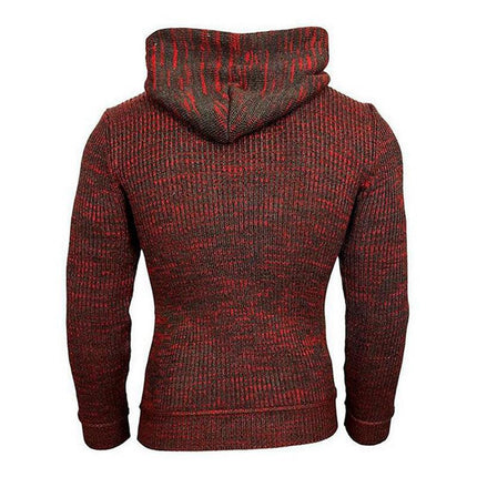 Men's Knitted Hoodie | Casual Loose Fit | Hooded Long Sleeve | Polyester Blend | Kangaroo Pocket | Soft & Breathable | Leisure Style | Activewear Pullover | Zipper Closure | Relaxed Fit | Classic Design