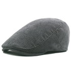 Men's Retro Corduroy Beret | British Style Flat Top Hat | Adjustable Cotton Short Brim | Four Seasons Wear