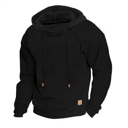 Men's Long Sleeve Sports Hoodie | Autumn Winter Activewear | Pullover Hoodie with Drawstring | Warm Breathable Polyester Spandex Blend | Athletic Fit with Kangaroo Pocket | Ideal for Casual Wear or Workouts