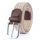Men's Woven Elastic Belt | 3.4 CM Width | Durable Stretch | Handwoven Craftsmanship | Nickel Alloy Buckle | Versatile Fashion Accessory | Perfect for Chinos Jeans Slacks | Gift for Dad Friend Son