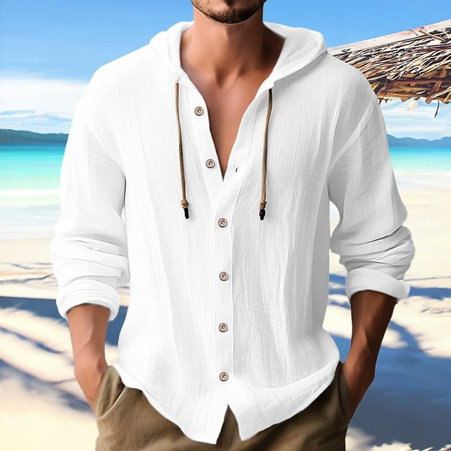 Men's Long Sleeve Solid Color Hoodie | Single Breasted Design | Casual Outerwear | Soft Fabric | Front Pockets | Versatile Style