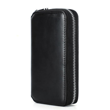 Men's Vintage Cowhide Leather Watch Organizer | Handmade Travel Storage Bag | Luxury Watch Case | Padded Compartments | Secure Closure | Antique Style | Compact Portable Design | Ideal Gift for Watch Collectors