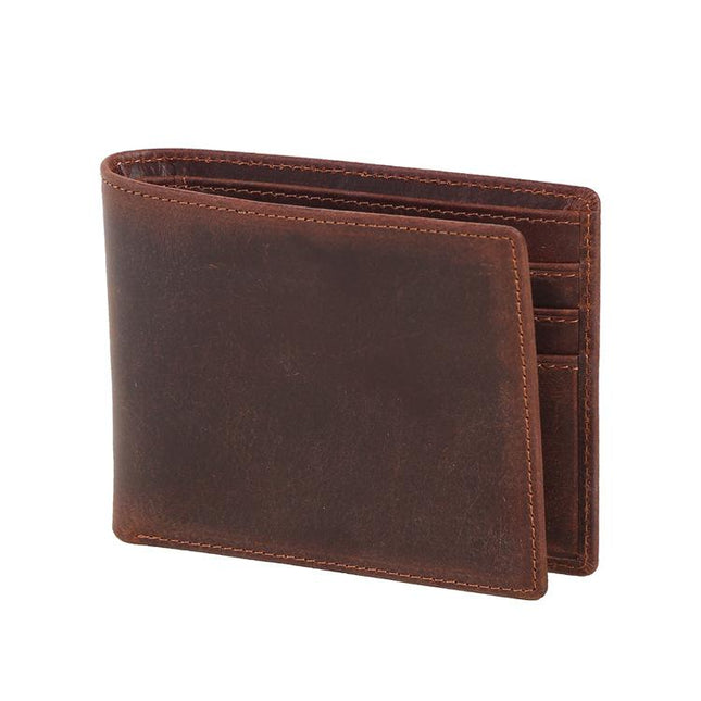 Vintage Leather Wallet | Genuine Cowhide | Classic Bifold Design | RFID Blocking | Spacious Card Slots | Durable Stitching | Elegant Gift Box