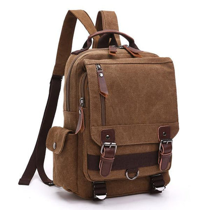 Casual Canvas Travel Backpack | Retro Design | Solid Color Outdoor Bag | Versatile & Durable for Men & Women