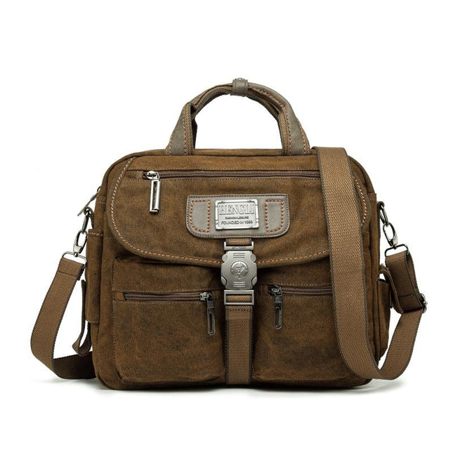 Men's Crossbody Canvas Bag | Retro Large Capacity Shoulder Bag | Portable Design | Durable Material | Adjustable Strap | Versatile Use | Daily Commute & Travel