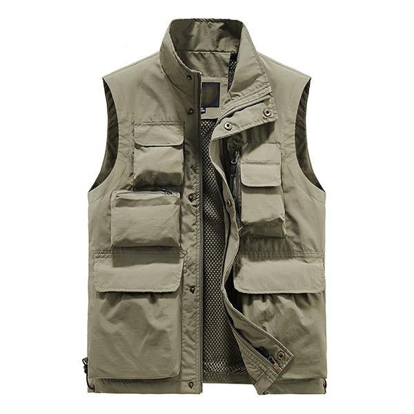 Men's Quick Dry Outdoor Vest | Multi-Pocket Design | Zipper Placket | Stand Collar | Soft Lightweight Material | Ideal for Hiking & Travel | 2022 New Design