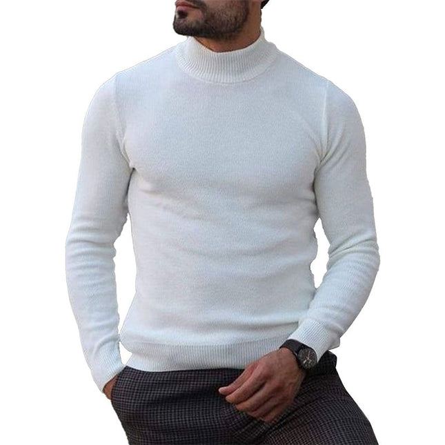 White Turtleneck Sweater | Versatile Knit Pullover | High Collar | Long Sleeves | Comfortable Fit | Winter Wardrobe Essential | Layering Staple | Timeless White | Casual or Formal Wear
