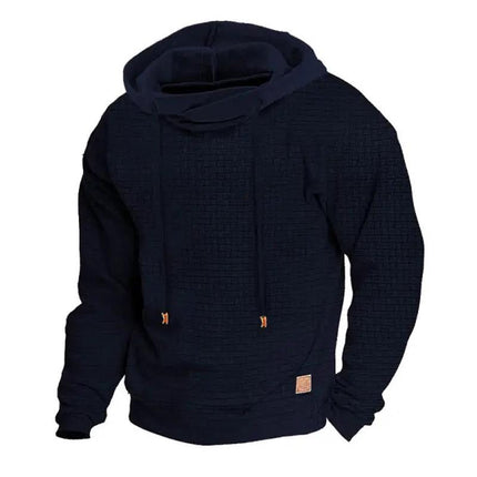 Men's Long Sleeve Sports Hoodie | Autumn Winter Activewear | Pullover Hoodie with Drawstring | Warm Breathable Polyester Spandex Blend | Athletic Fit with Kangaroo Pocket | Ideal for Casual Wear or Workouts
