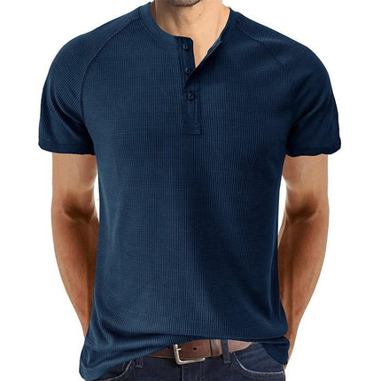 Men's Henley T-Shirt | Short Sleeve | Tough Guy Design | Soft Cotton Blend | Breathable | Comfortable Fit | Classic Henley Neckline | Durable Construction | Versatile Casual Style | Multiple Colors Available