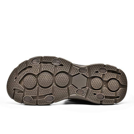 Men's Casual Beach Sandals | Durable Leather Upper | Non-Slip Flexible Sole | Adjustable Heel Strap | Breathable Textile Lining | All-Day Comfort | Everyday Summer Footwear