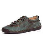 Men's Leather Casual Shoes | Vintage Lace-Up | Flexible Non-Slip Rubber Sole | Lightweight & Comfortable Footwear
