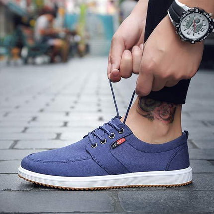 Men's Breathable Casual Shoes | Medium Width | Durable Cotton Canvas | Lightweight EVA Sole | Shock Absorption | Versatile Office to Beach Wear | Hand Wash | Comfort and Style
