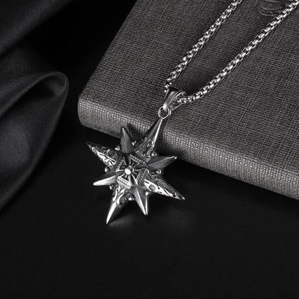 Vintage Octagonal Star Cross Pendant Necklace | Casual Jewelry | Fashionable Accessories for Women & Men