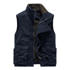 Men's Vintage Style Velvet Single Breasted Vest | Retro Casual Hunting Suits Design | Stand-Up Collar | Sleeveless | Fleece Lined Warmth | Button Closure | Side Pockets | Stylish Layering | Multiple Sizes Available