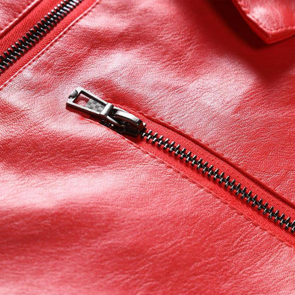 Men's Leather Jacket | Lapel Collar | Zip-Up Closure | Premium Quality | Classic Style | Sleek Silhouette | Durable Design | Casual & Formal Wear | Multiple Functional Pockets