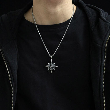 Vintage Octagonal Star Cross Pendant Necklace | Casual Jewelry | Fashionable Accessories for Women & Men