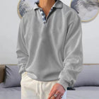 Men's Casual Loose Fit Sweatshirt | Long Sleeve V-Neck Plaid Stitching | Polyester Blend | Micro Elastic | Perfect for Spring and Autumn | Daily Wear Sports Outings | Street Urban Style