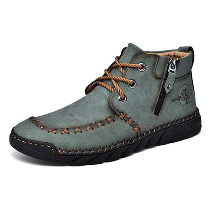 Vintage Leather Men's Booties | Flexible Rubber Sole | Lightweight Comfort | Casual Wear | Hand Sewn | High-Quality Fit