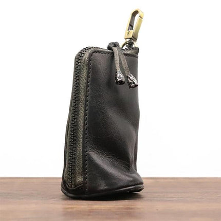 Vintage Cowhide Leather Waist Bag | Key Holder Purse | Unisex Belt Pouch | Genuine Leather Hip Bag | Stylish Fanny Pack | Versatile Travel Wallet | Brown Leather Waist Pack