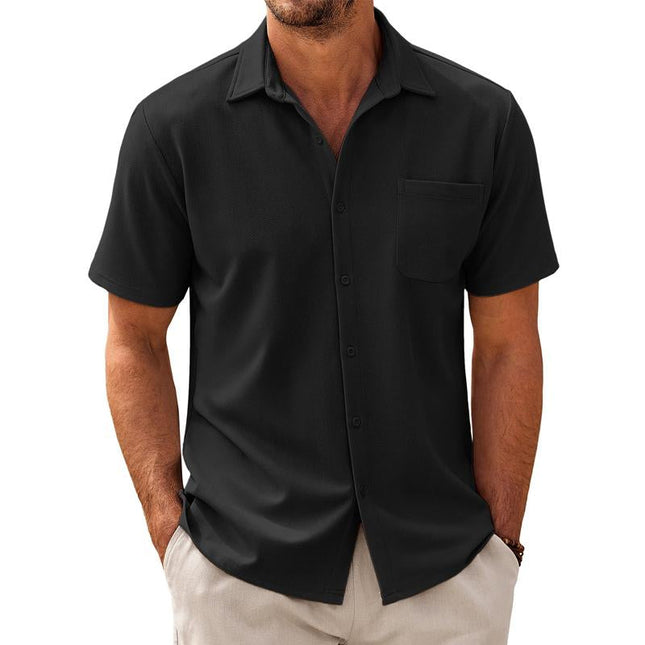 Men's Short Sleeve Casual Shirt | Classic Cotton Blend | Breathable & Lightweight | Wrinkle-Resistant | Button Closure | Stylish & Durable | Everyday Wear | Versatile with Jeans & Chinos